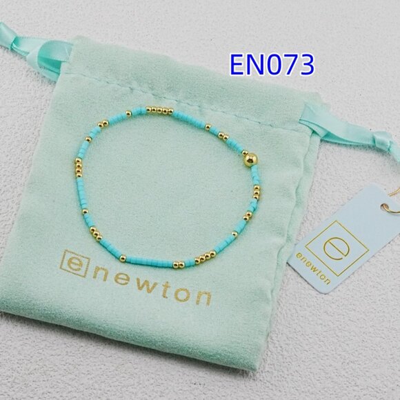 Enewton Sky-Blue Glass Tube Bead & Gold Bead Bracelet - Picture 3 of 5